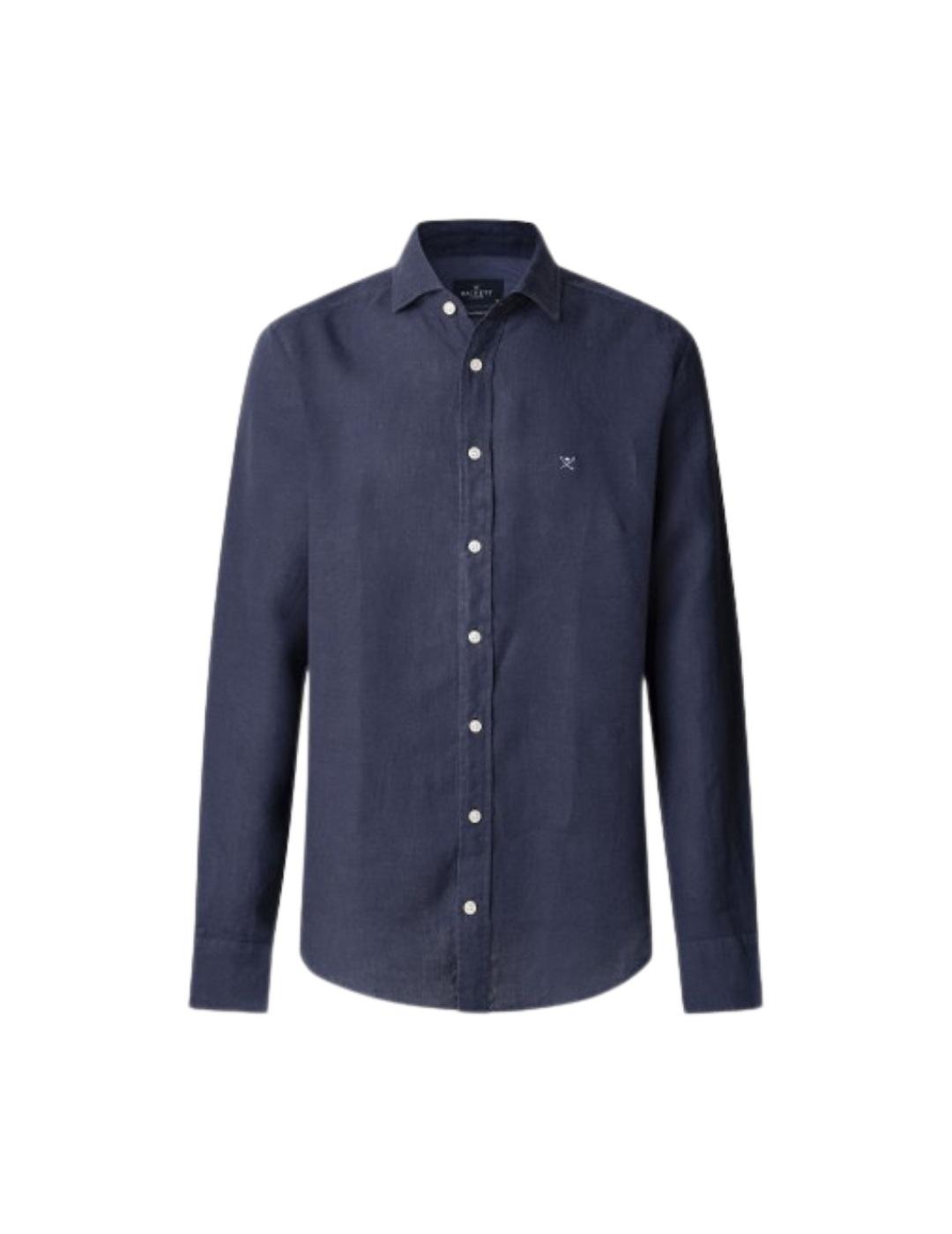 Hackett Camisa de lino Azul tinta