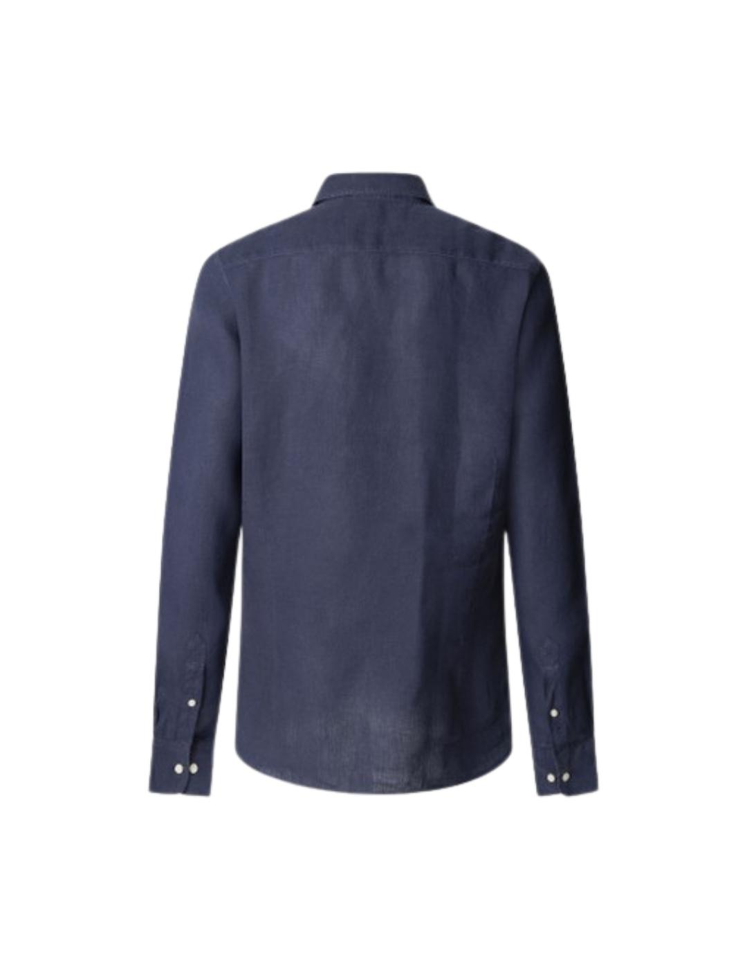 Hackett Camisa de lino Azul tinta