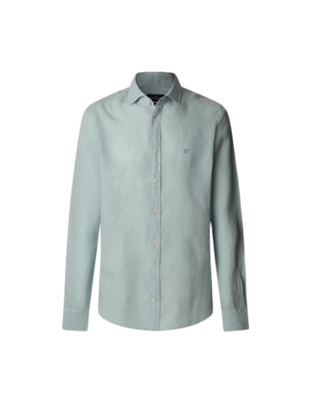 Hackett Camisa de lino Verde menta