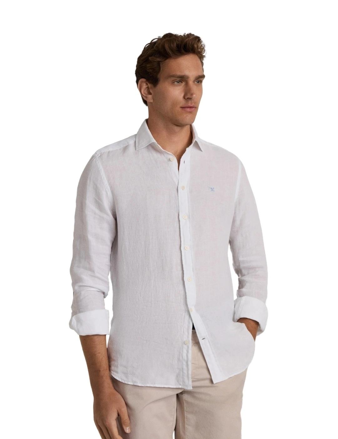 Hackett Camisa de lino Blanca