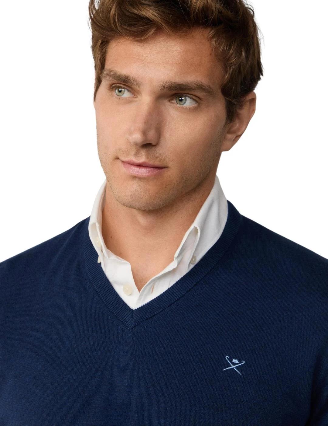 Hackett Jersey cuello pico Azul marino
