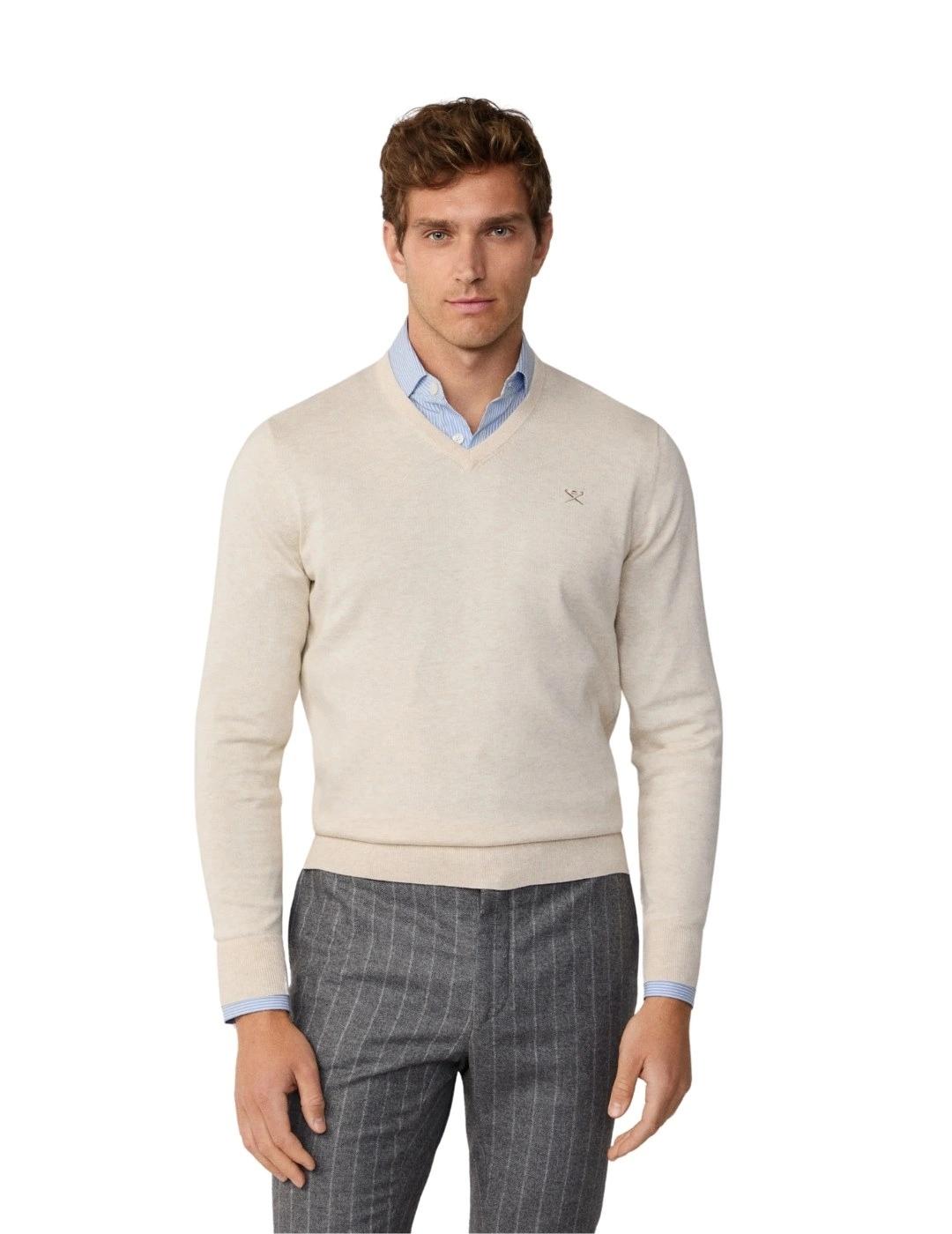 Hackett Jersey cuello pico Coral