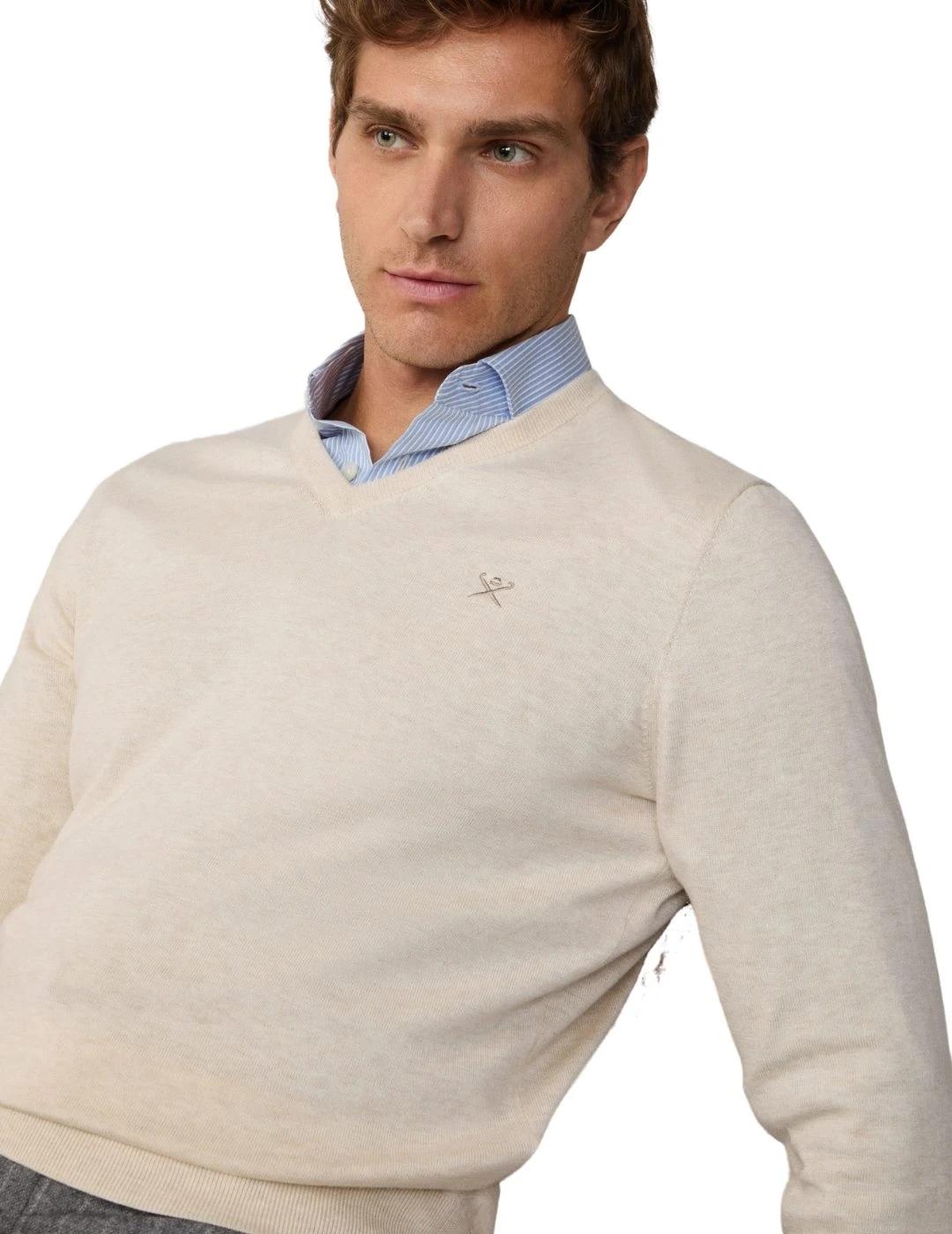Hackett Jersey cuello pico Blanco