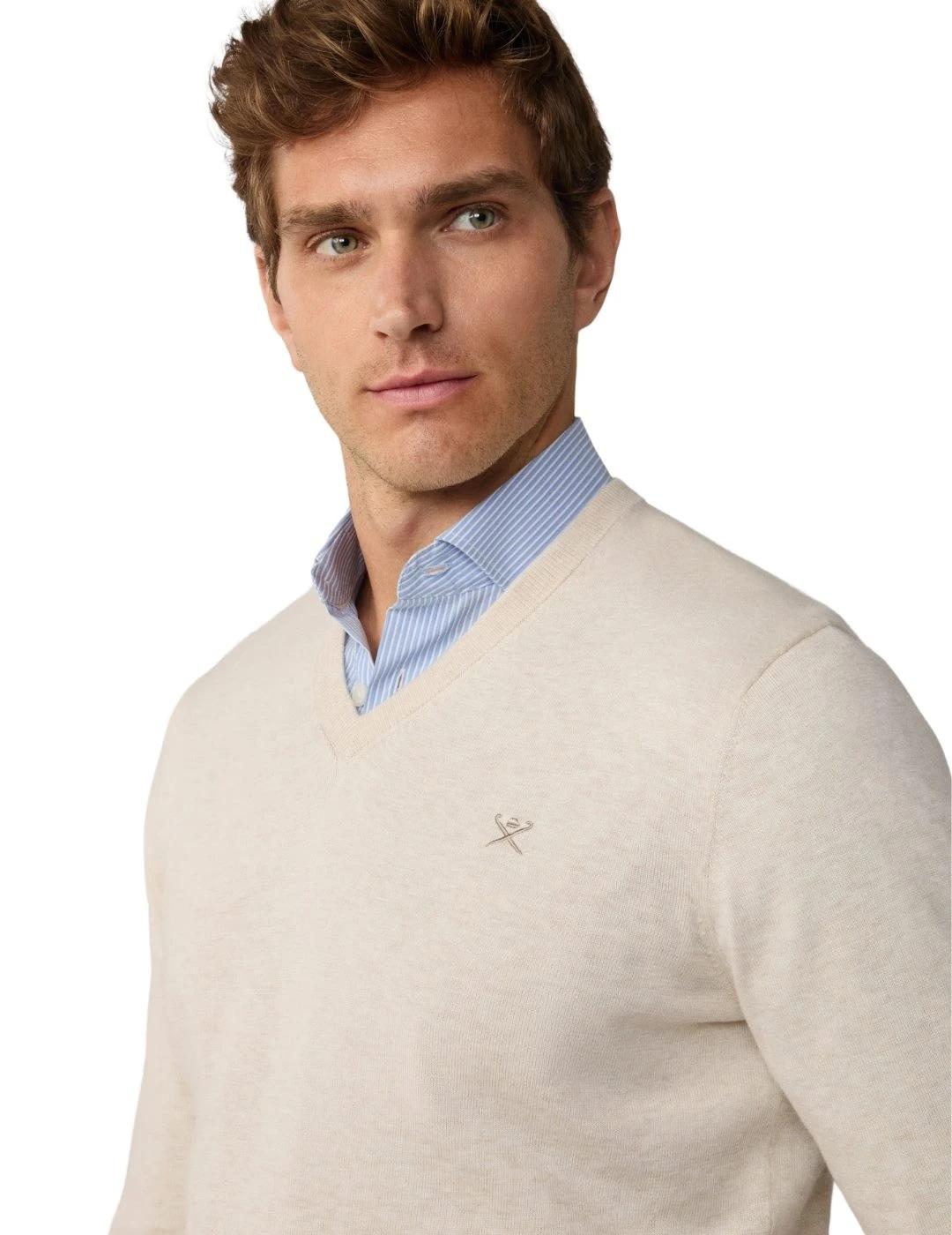 Hackett Jersey cuello pico Blanco