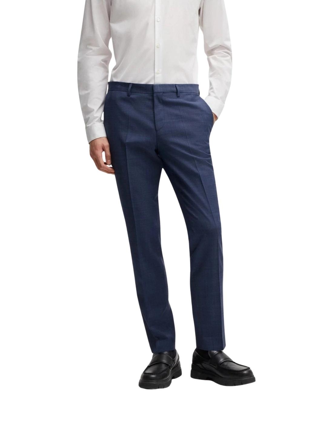 Hugo Boss Traje Slim Fit Tejido elástico Azul