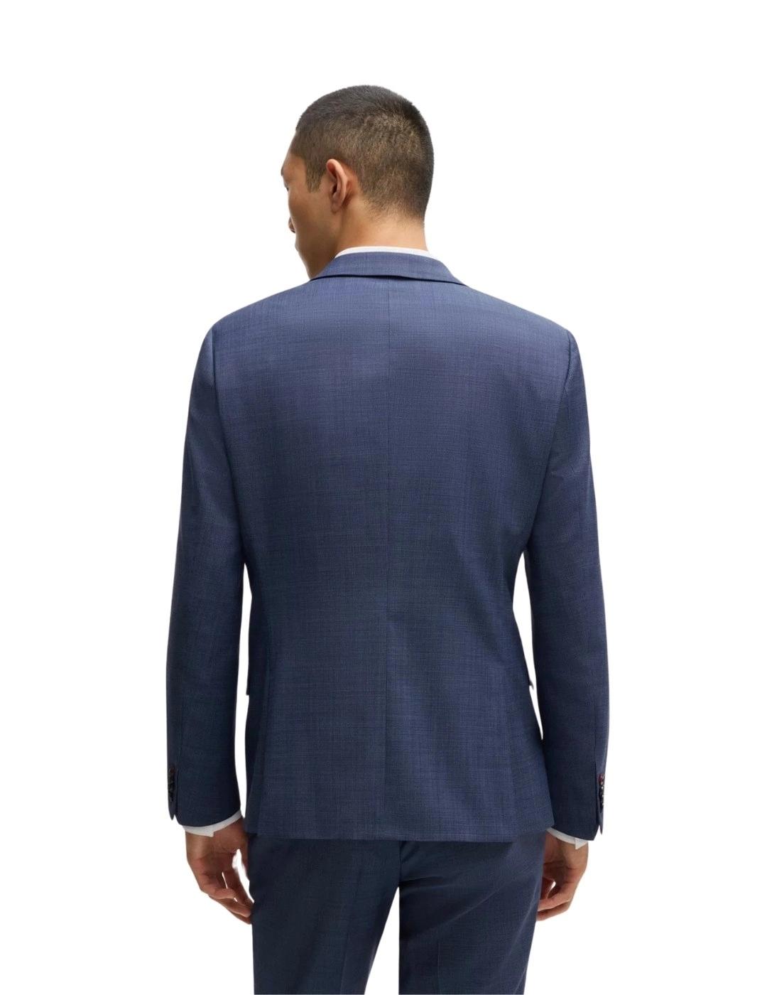 Hugo Boss Traje Slim Fit Tejido elástico Azul