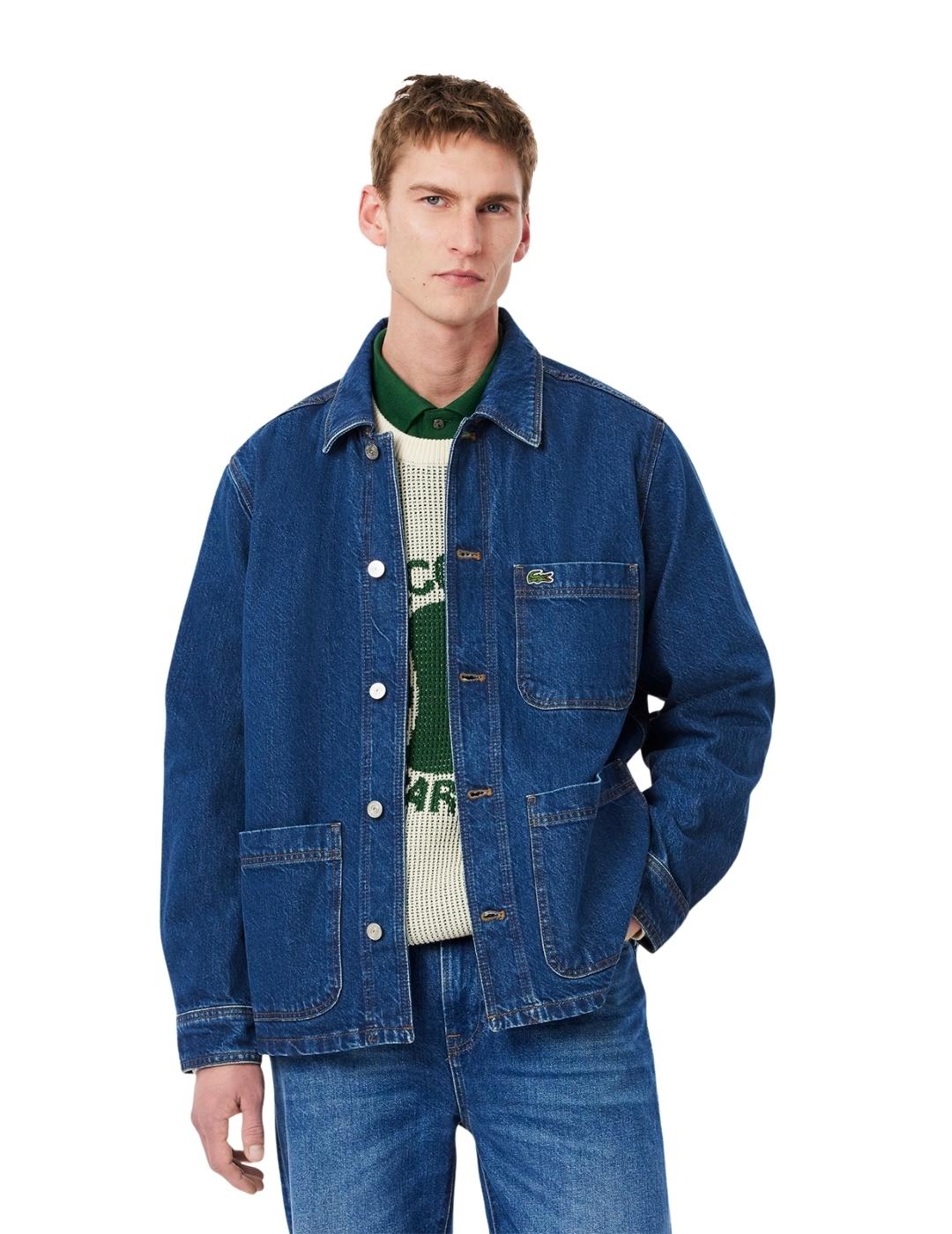 Lacoste Sobrecamisa denim de algodón grueso