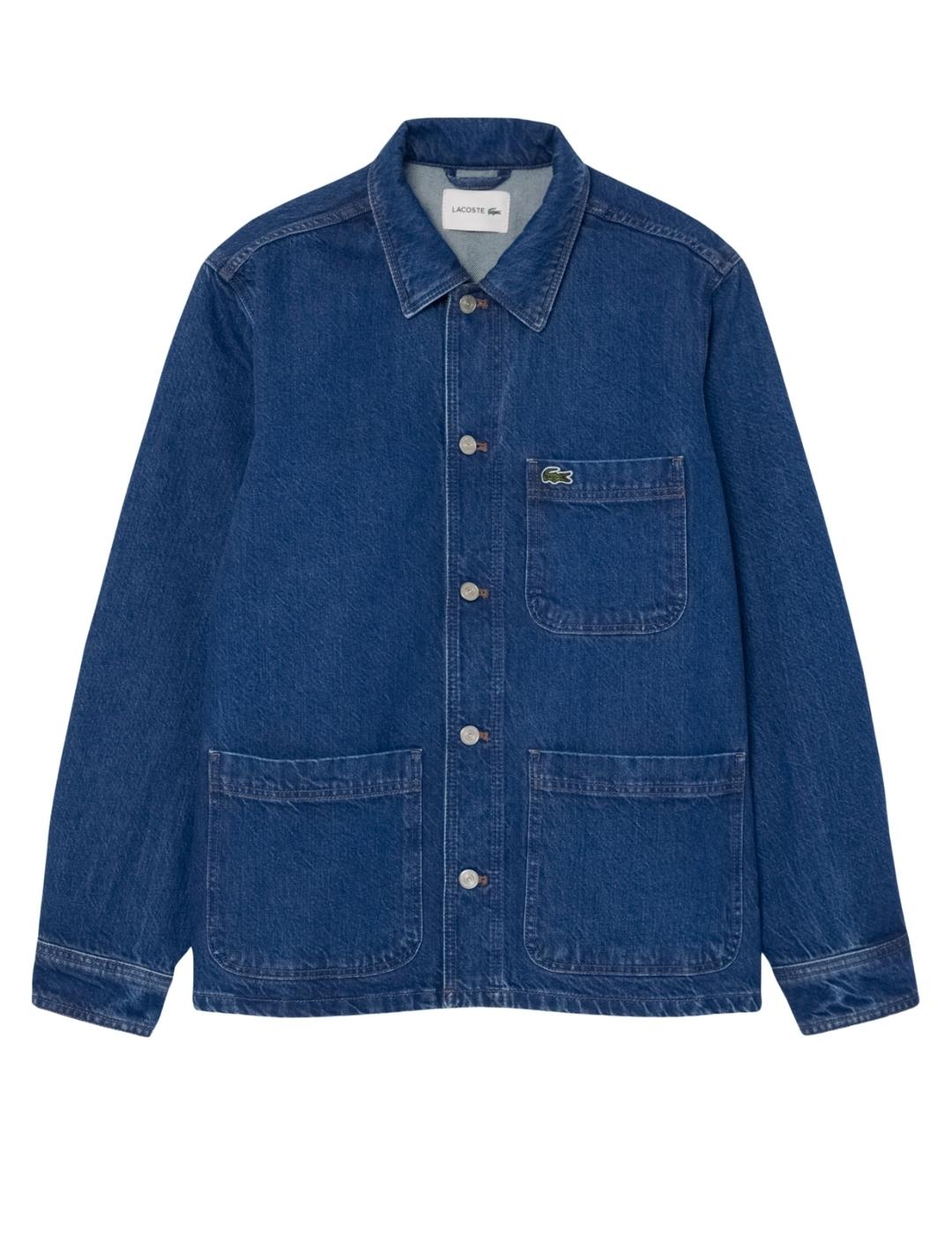Lacoste Sobrecamisa denim de algodón grueso