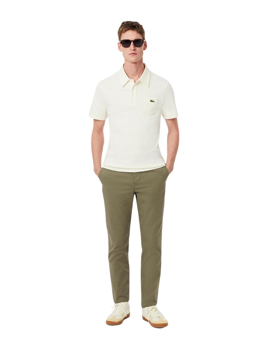 Lacoste Pantalón chino slim fit de algodón Verde