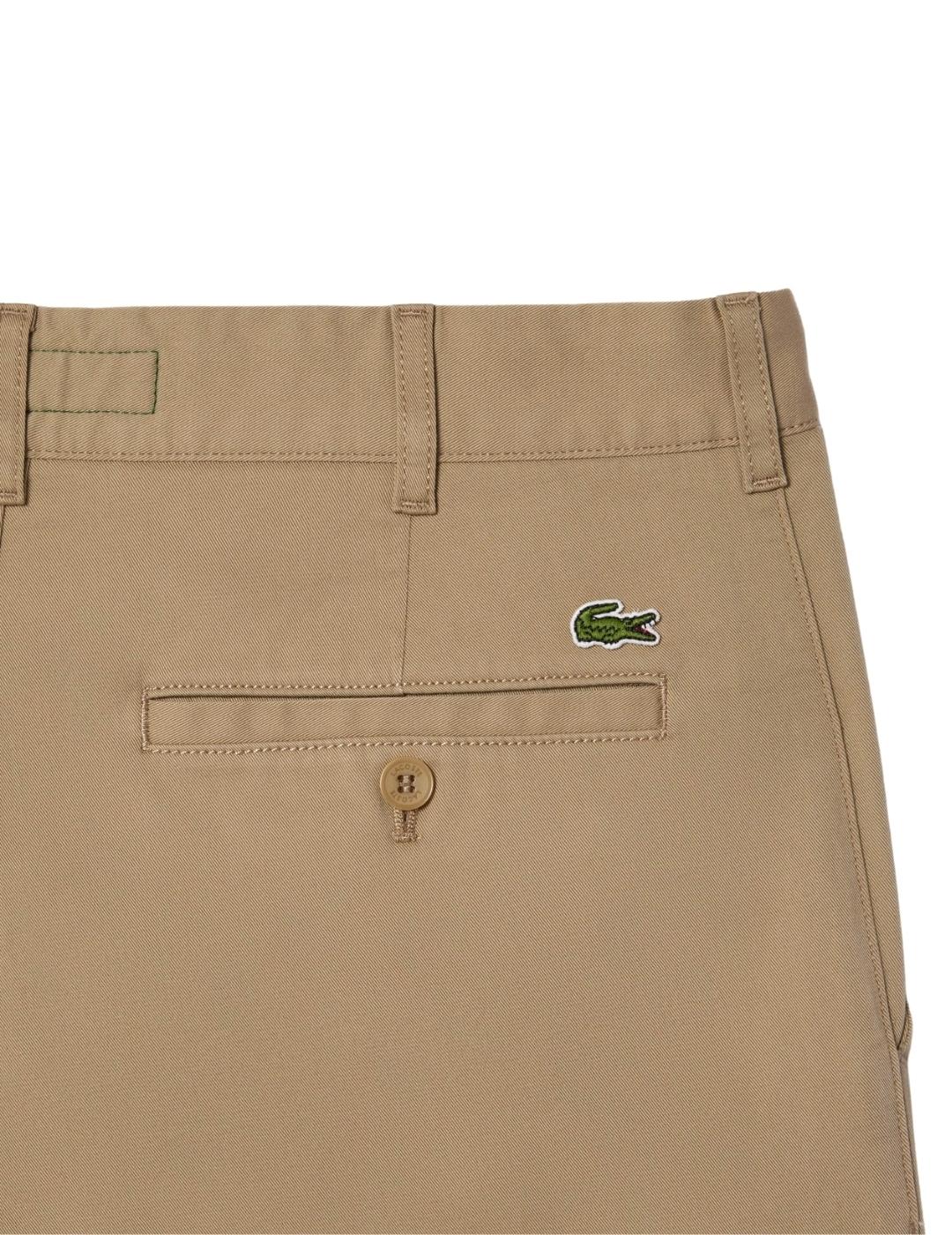 Lacoste Pantalón chino slim fit de algodón Beige