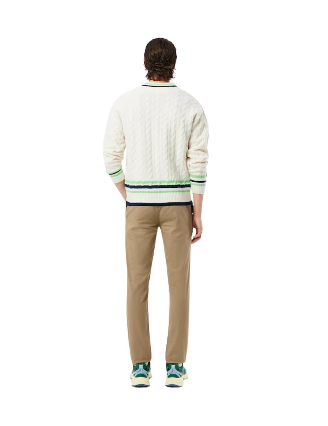 Lacoste Pantalón chino slim fit de algodón Beige