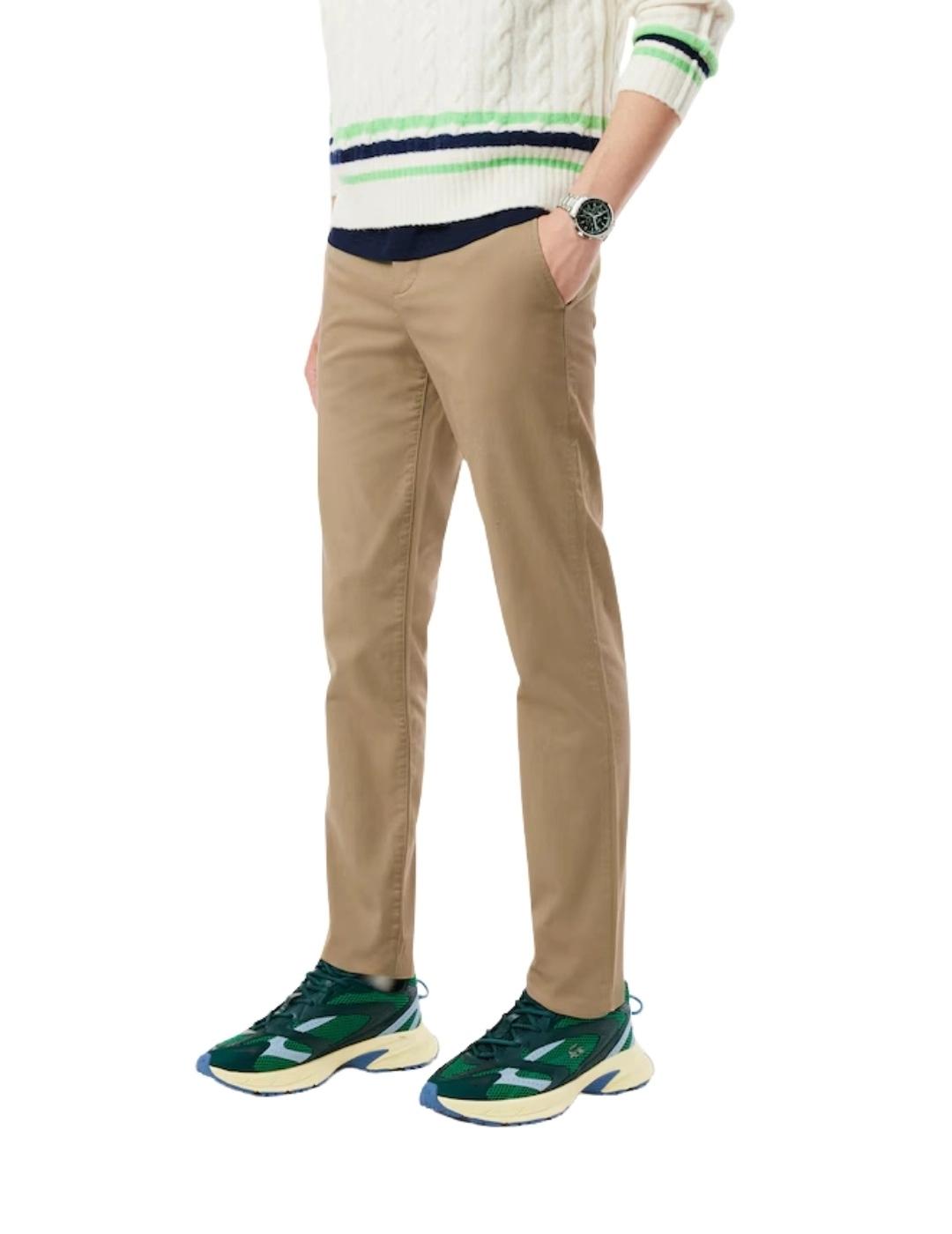 Lacoste Pantalón chino slim fit de algodón Verde