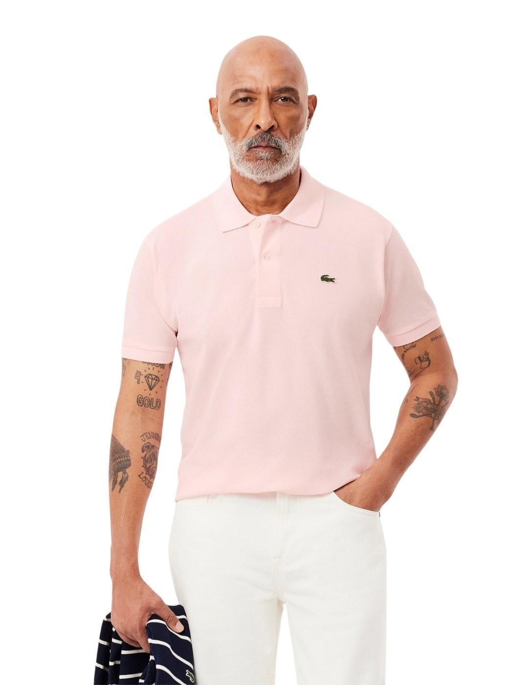 Lacoste Polo original de corte clásico Rosa claro