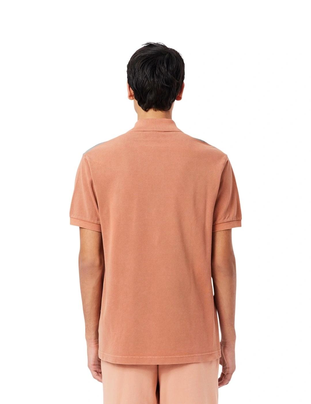 Lacoste Polo Salmón de corte clásico efecto lavado