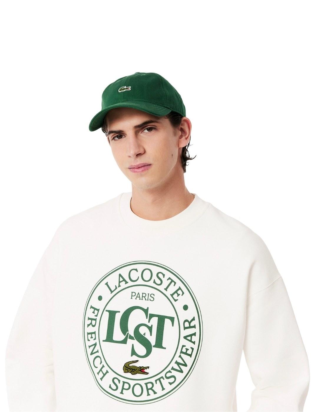 Lacoste Sudadera de felpa corte amplio estampada