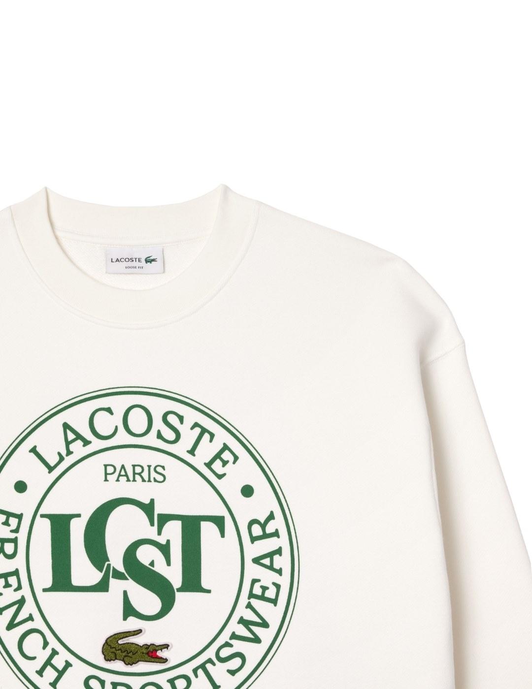 Lacoste Sudadera de felpa corte amplio estampada