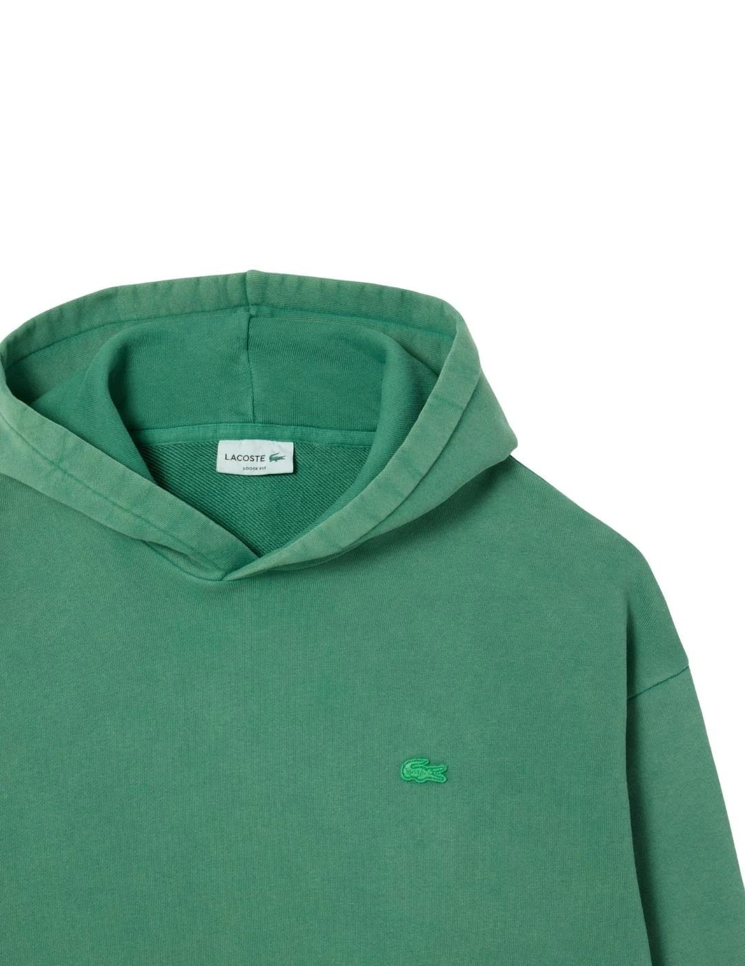 Lacoste Sudadera con capucha efecto lavado Verde