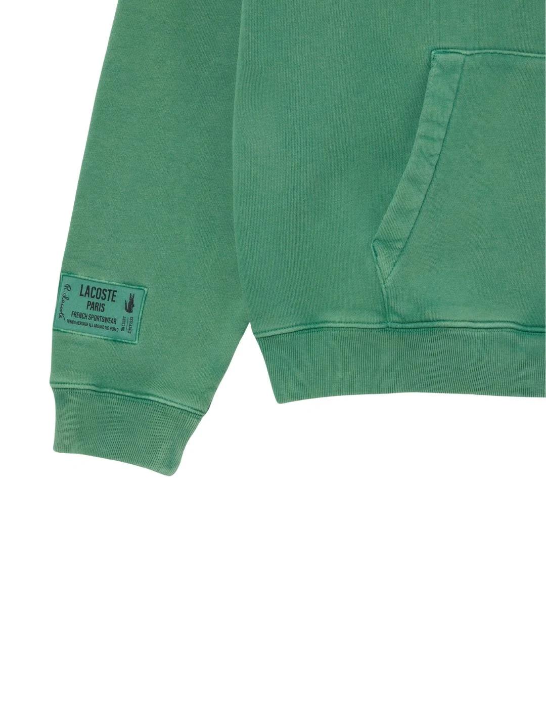 Lacoste Sudadera con capucha efecto lavado Verde