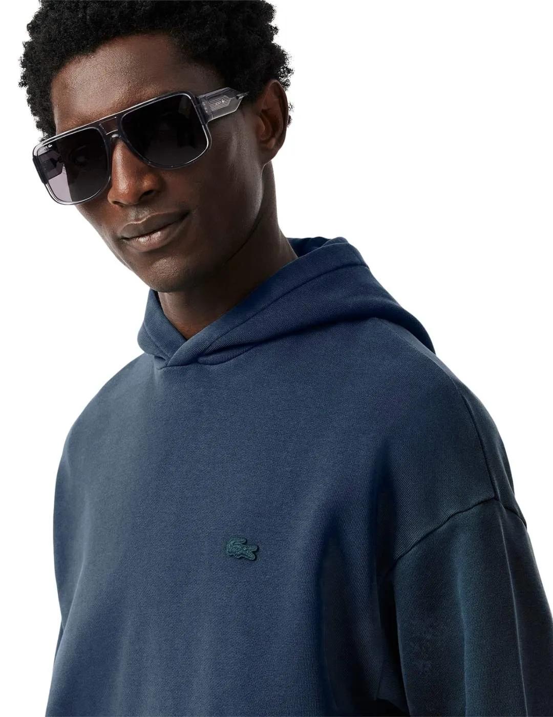 Lacoste Sudadera con capucha efecto lavado Azul