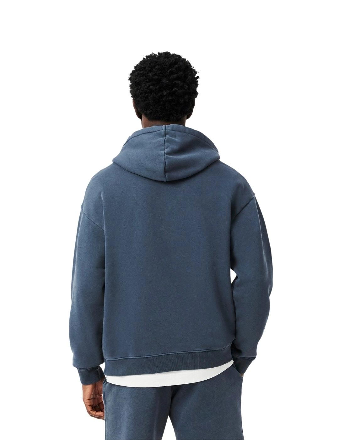 Lacoste Sudadera con capucha efecto lavado Azul