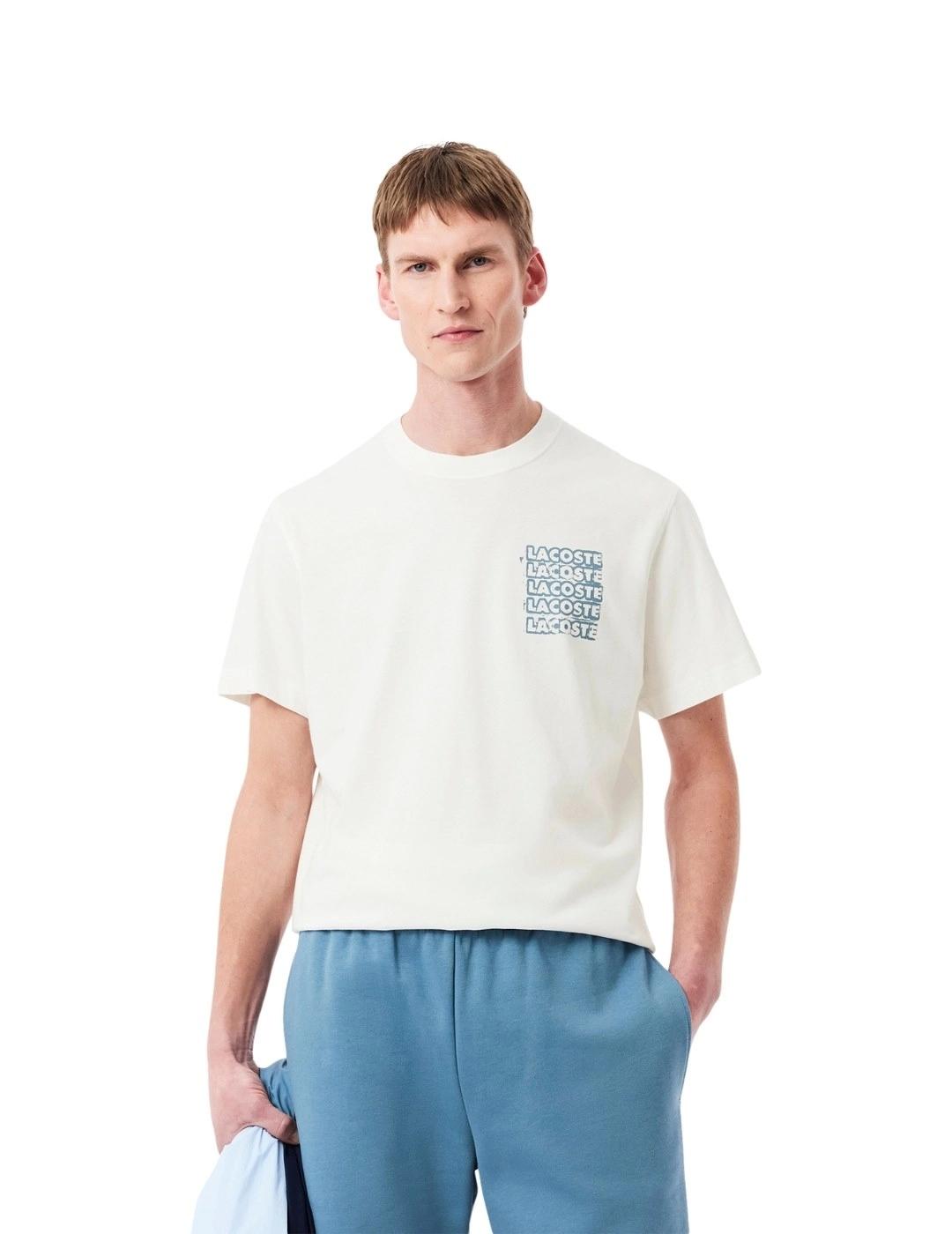 Lacoste Camiseta gráfica Blanca