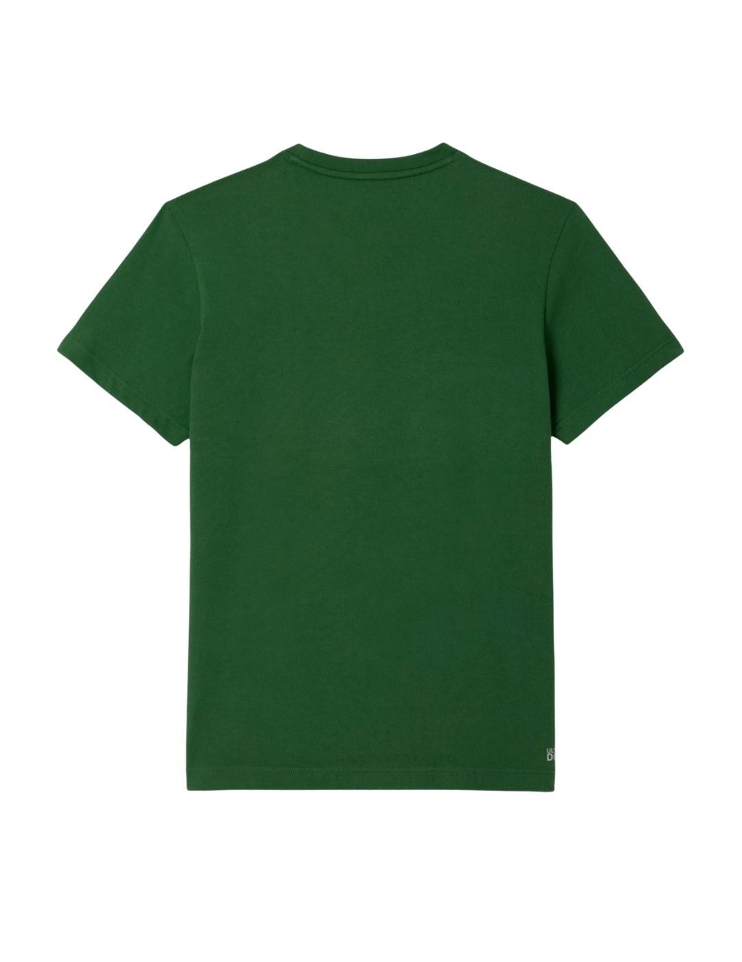 Lacoste Camiseta Verde de tenis estampado clásico