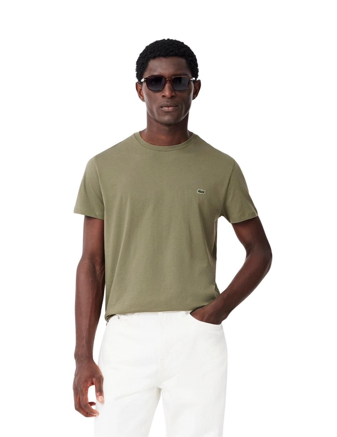 Lacoste Camiseta de algodón Verde Caqui