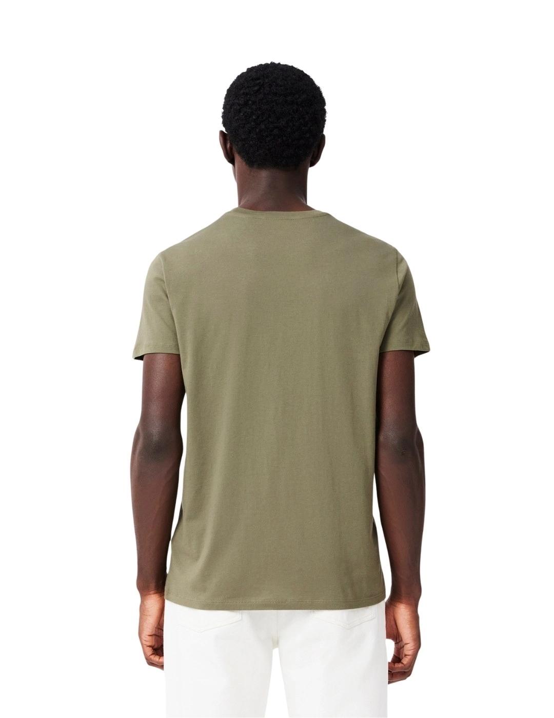 Lacoste Camiseta de algodón Verde Caqui