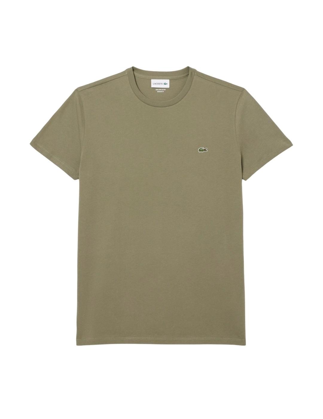 Lacoste Camiseta de algodón Verde Caqui