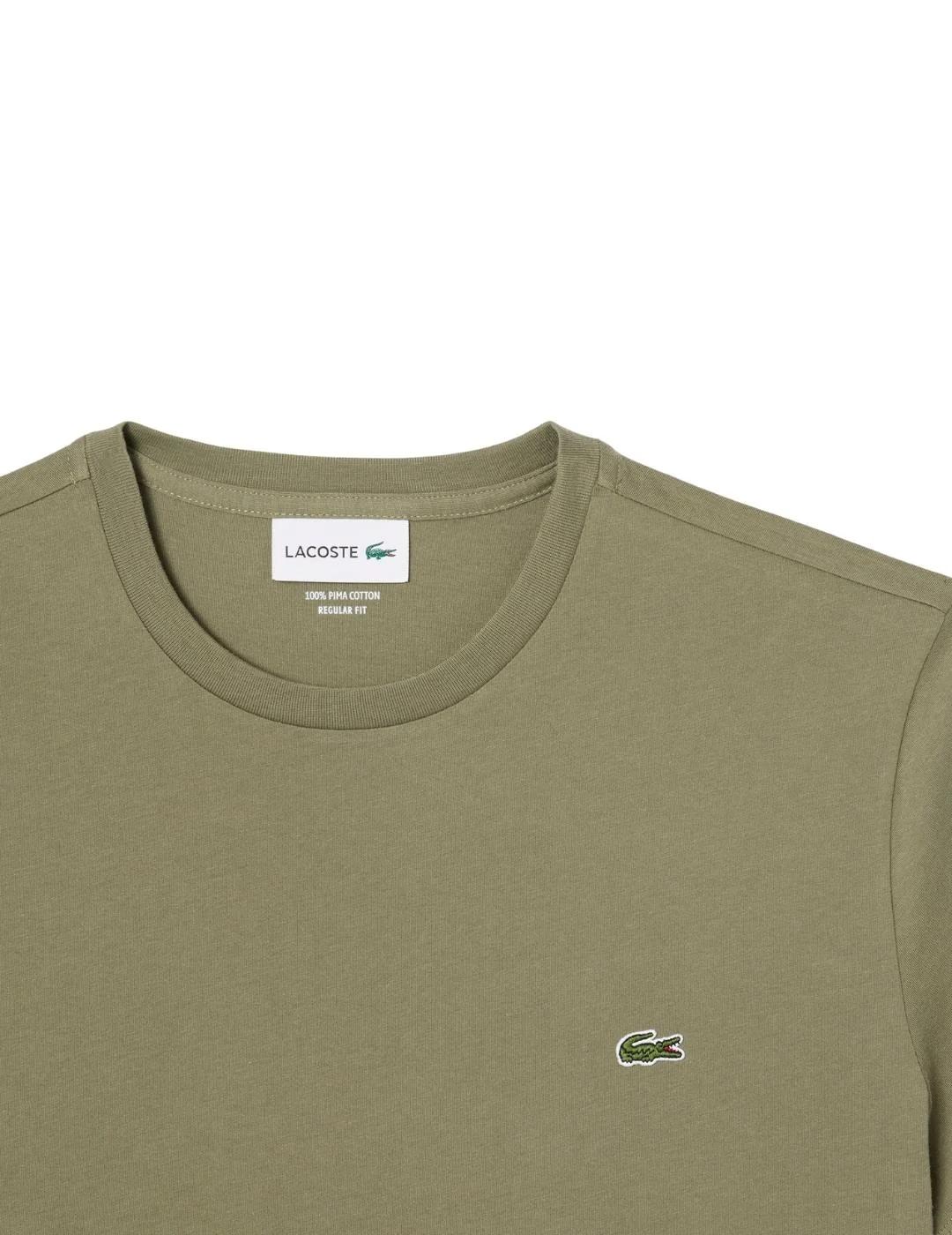 Lacoste Camiseta de algodón Verde Caqui