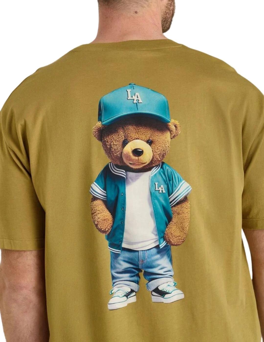 Le Temps Des Cerises Camiseta verde Dibujo oso