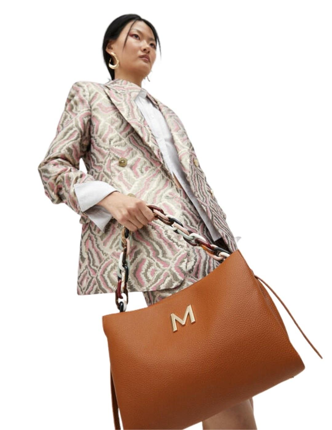 Lola Casademunt Bolso Efecto Piel Con Asa Acrílica