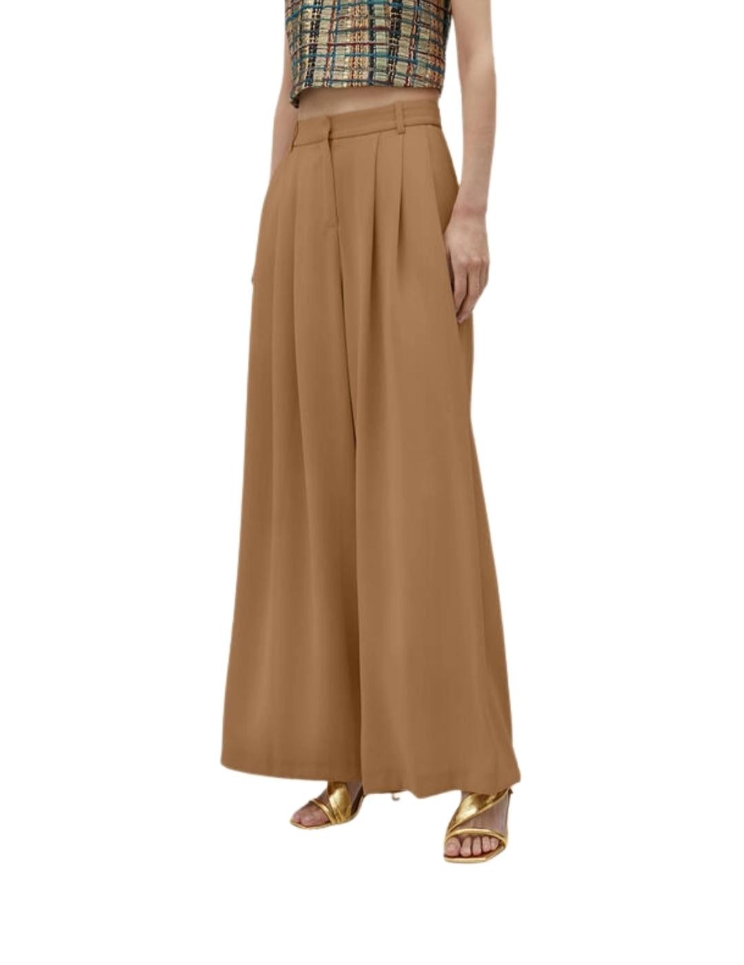 Lola Casademunt Pantalón Fluído Pinzas Crudo