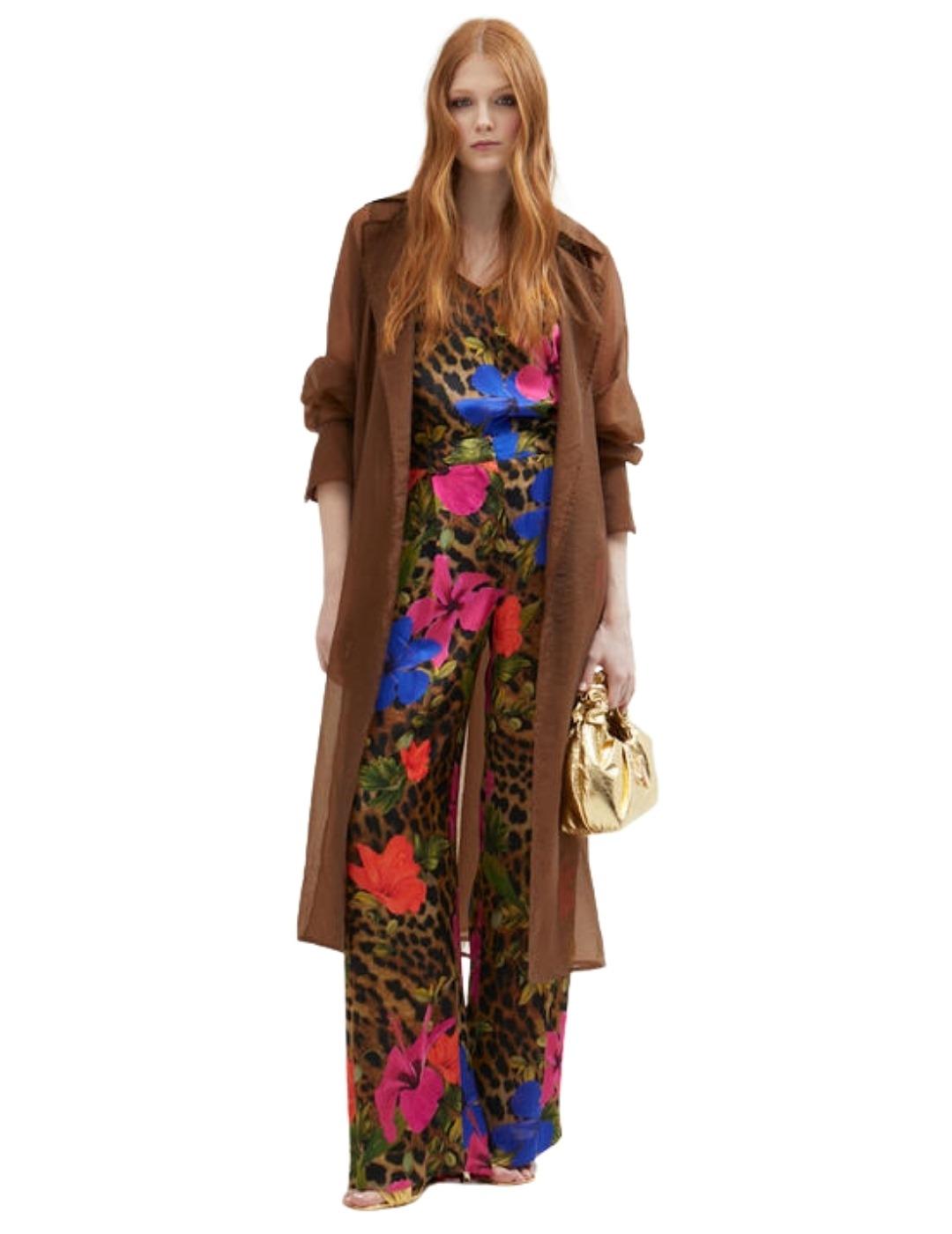 Lola Casademunt Pantalón Fluído Pinzas Animal Prin