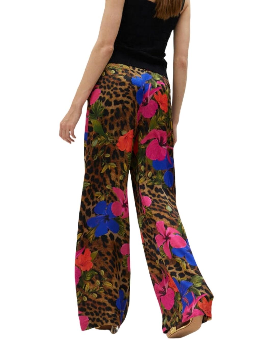 Lola Casademunt Pantalón Fluído Pinzas Animal Prin