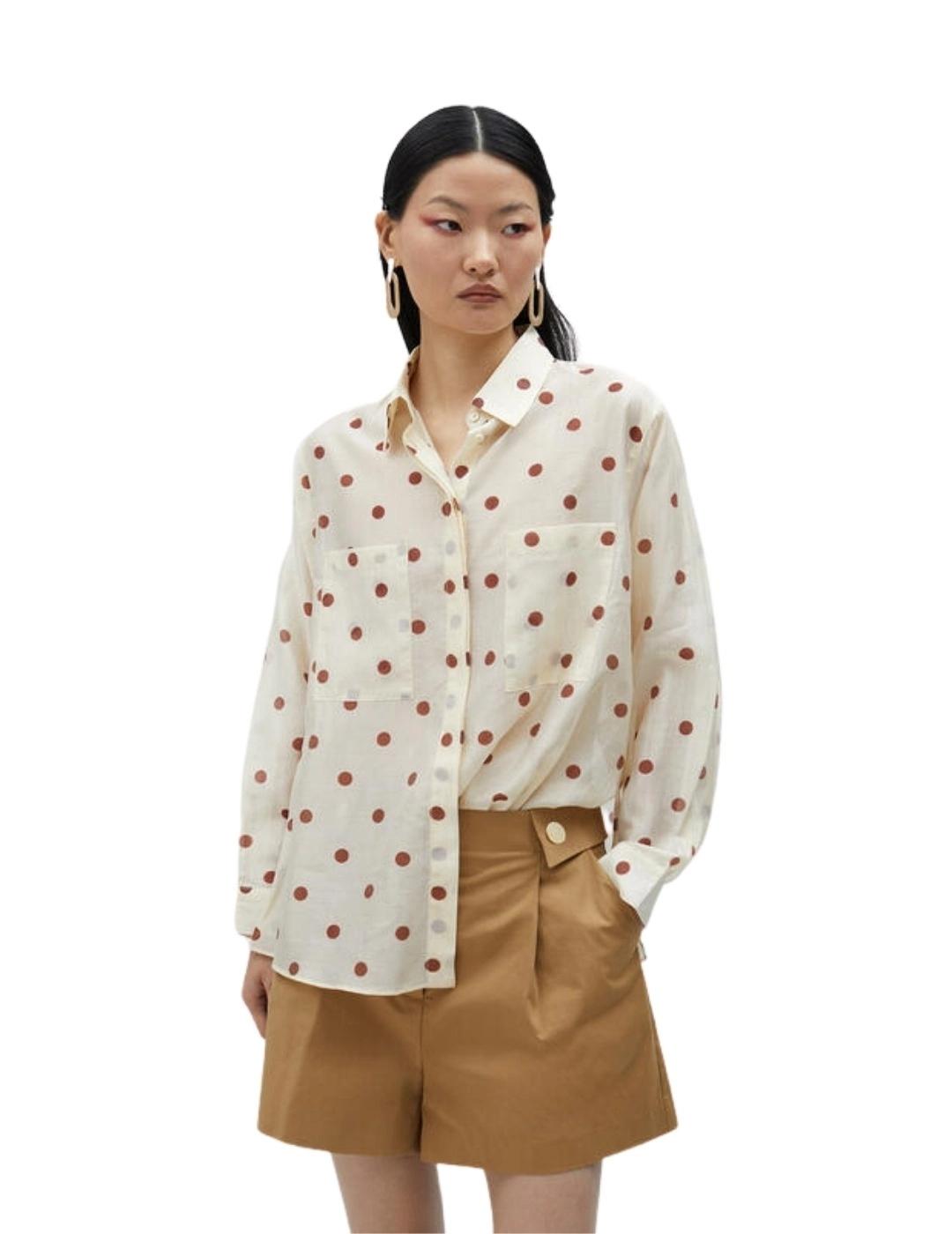 Lola Casademunt Camisa Topitos Semitransparente Cr