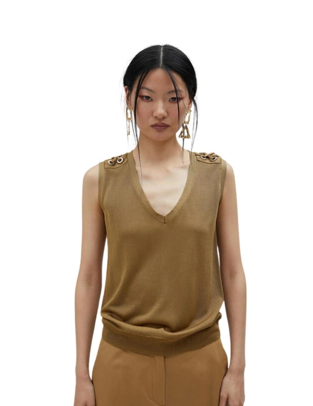 Lola Casademunt Top De Punto Detalle Hombro