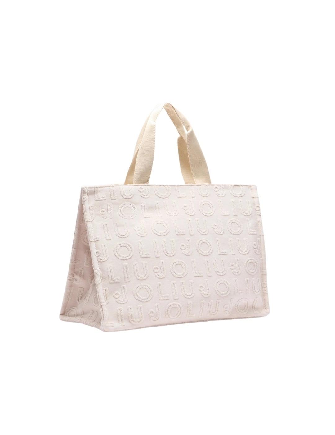 Liujo Bolso Tote grande de jacquard Beige