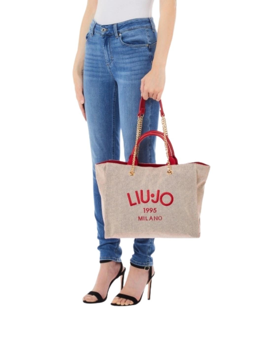 Liujo Bolso tote grande Rojo