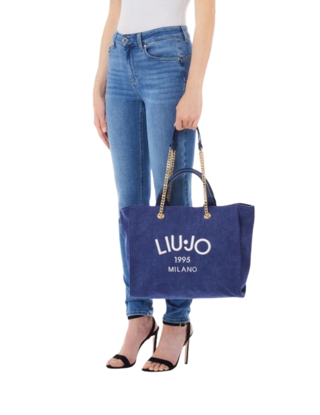 Liujo Bolso tote grande Azul oscuro