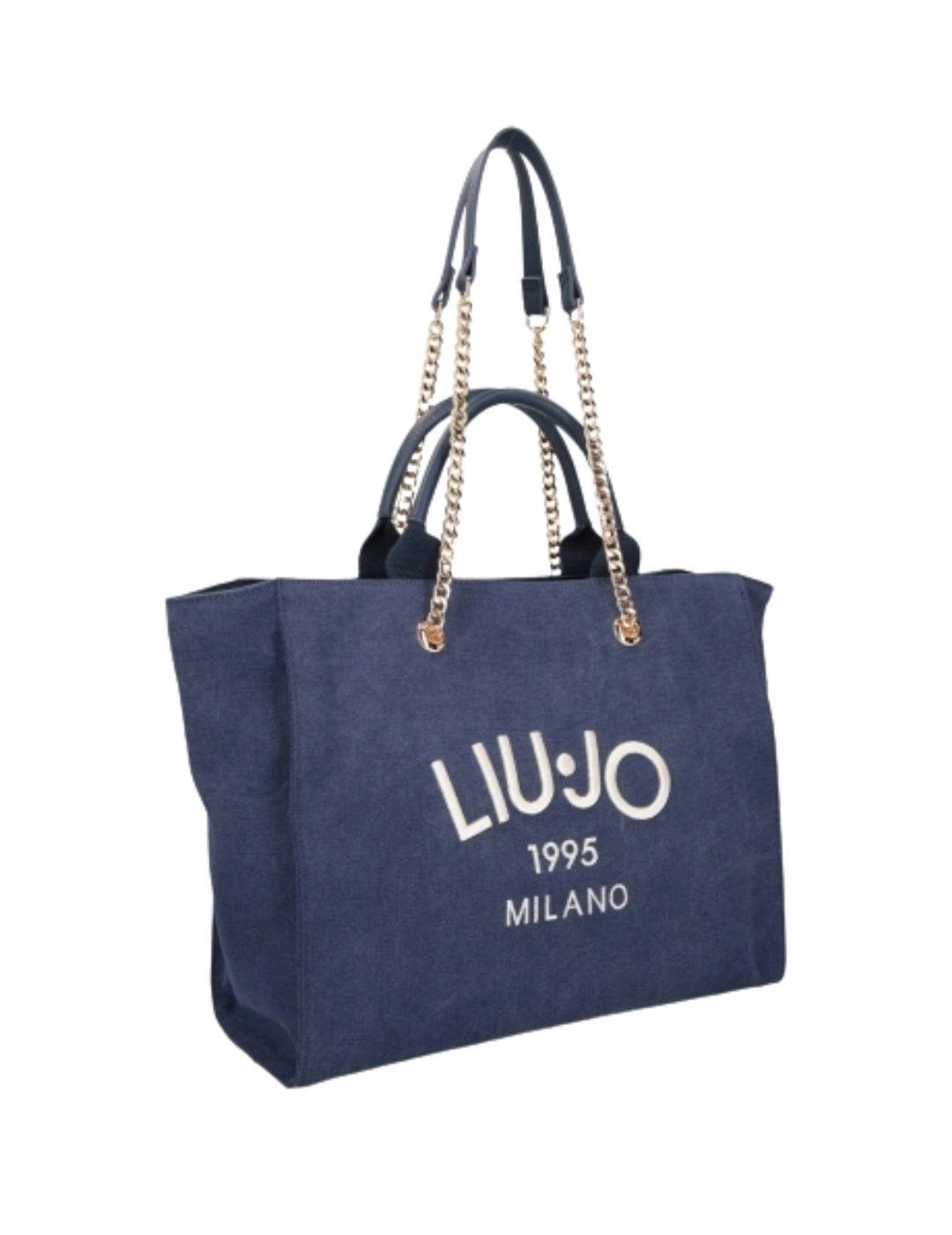 Liujo Bolso tote grande Azul oscuro