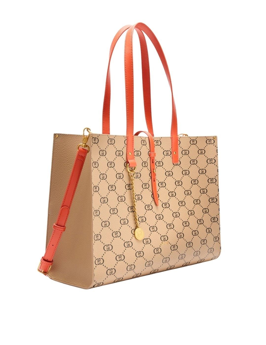 Liujo Bolso tote grande con monograma Beige