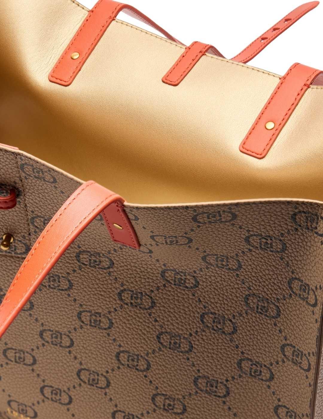 Liujo Bolso tote grande con monograma Beige