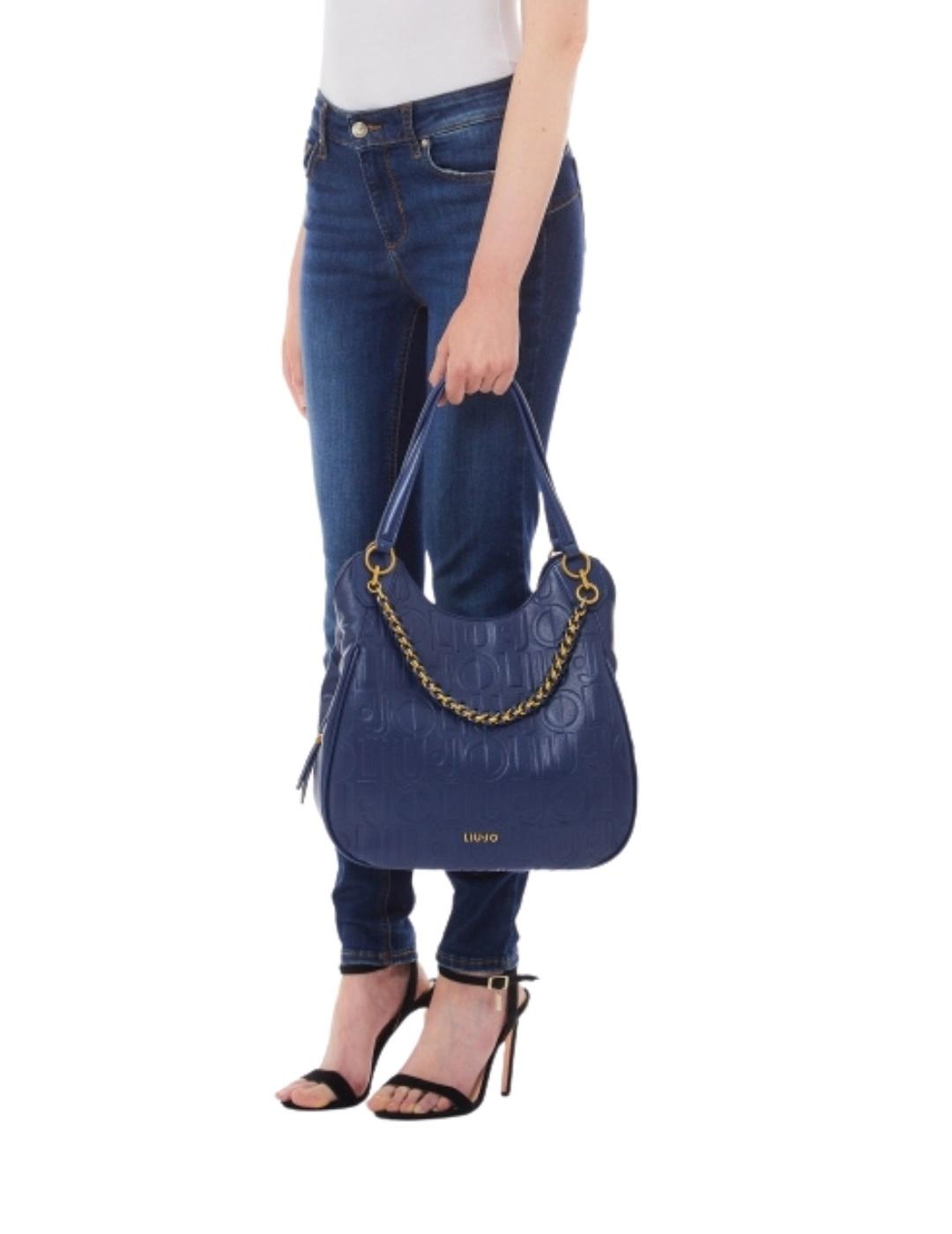Liujo Bolso grande con cadena decorativa Azul