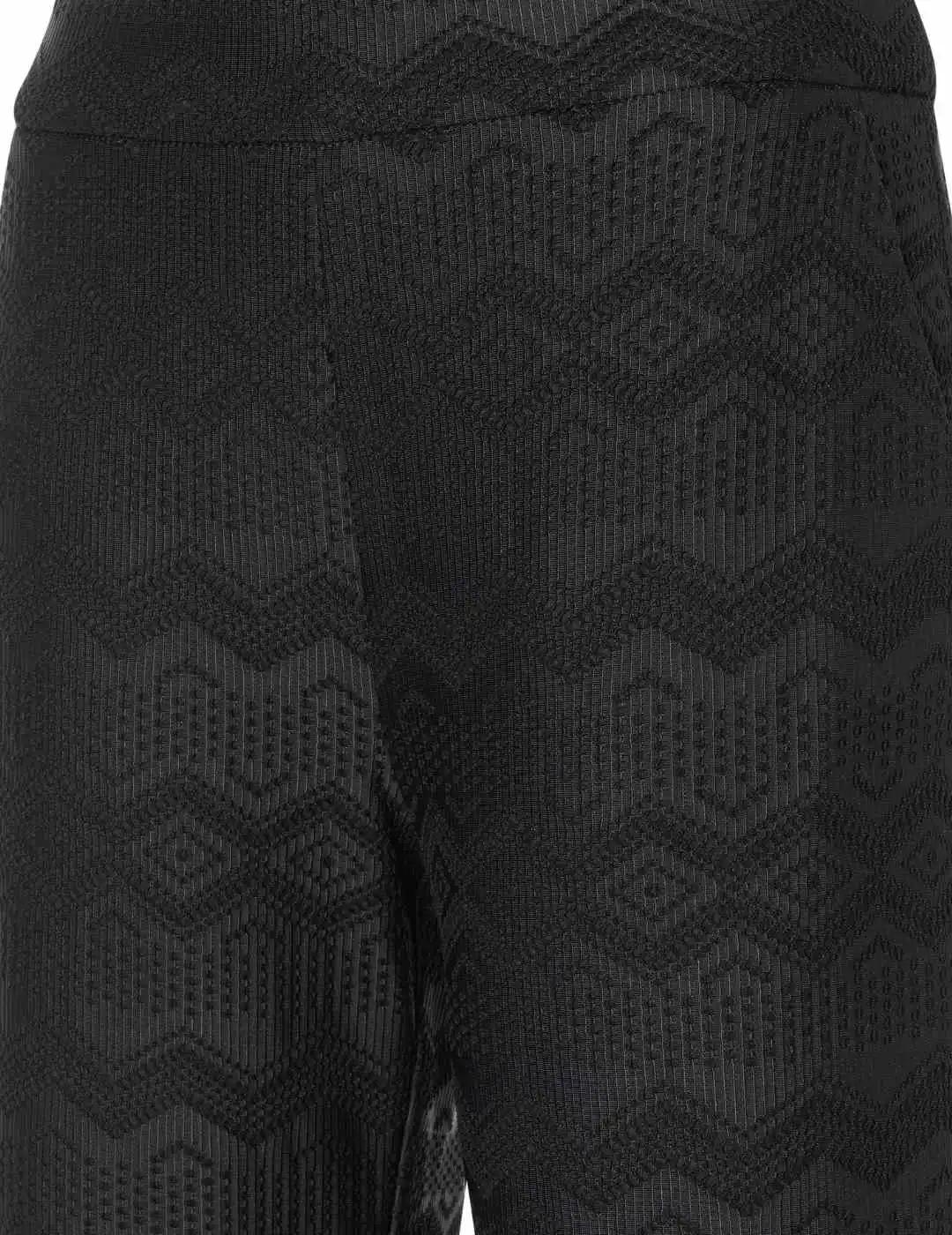 Mac Pantalones Chiara Black Jacquard
