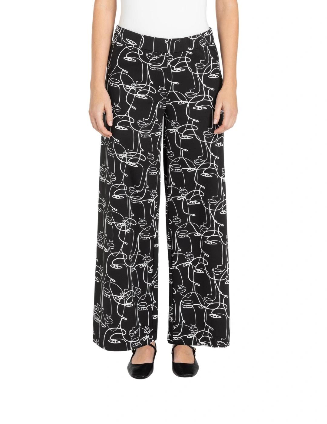Mac Pantalones Faye Abstract Face Print
