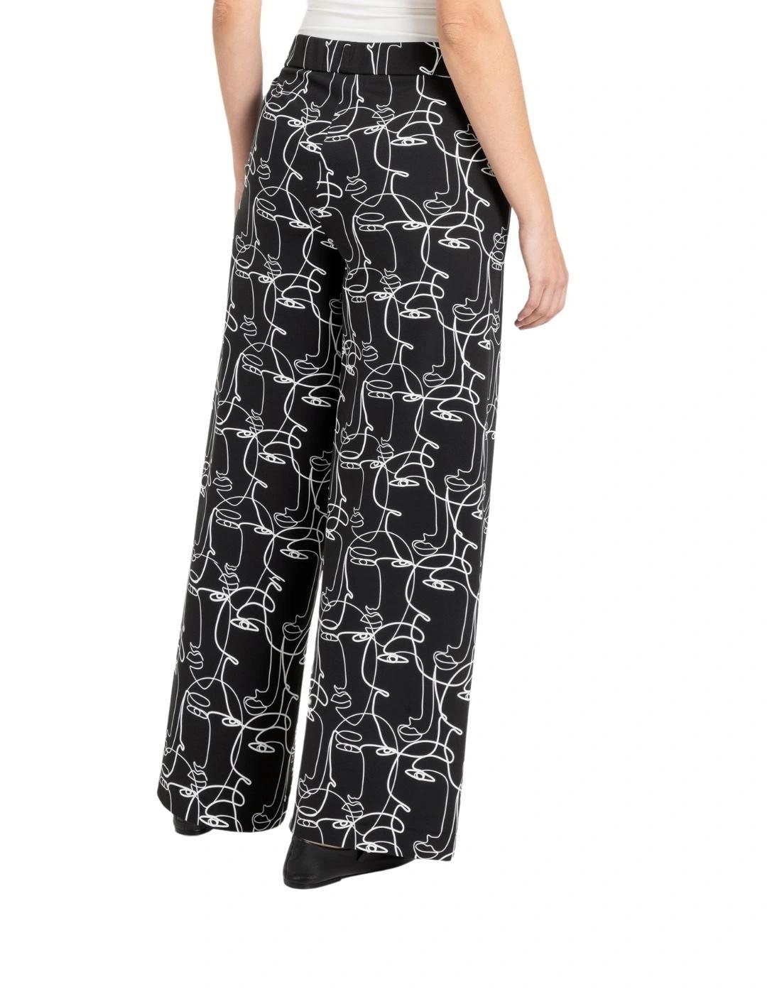 Mac Pantalones Faye Abstract Face Print