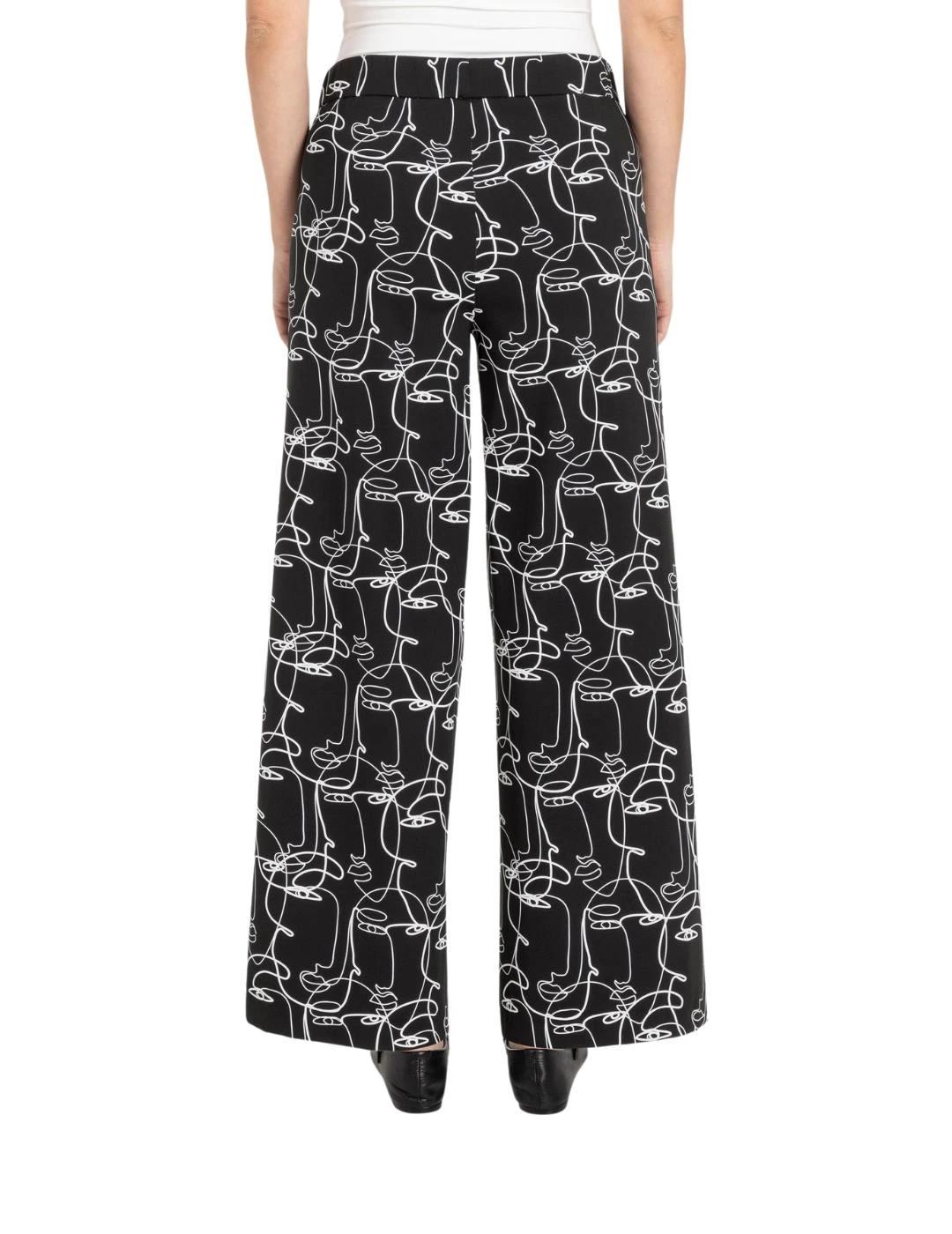 Mac Pantalones Faye Abstract Face Print