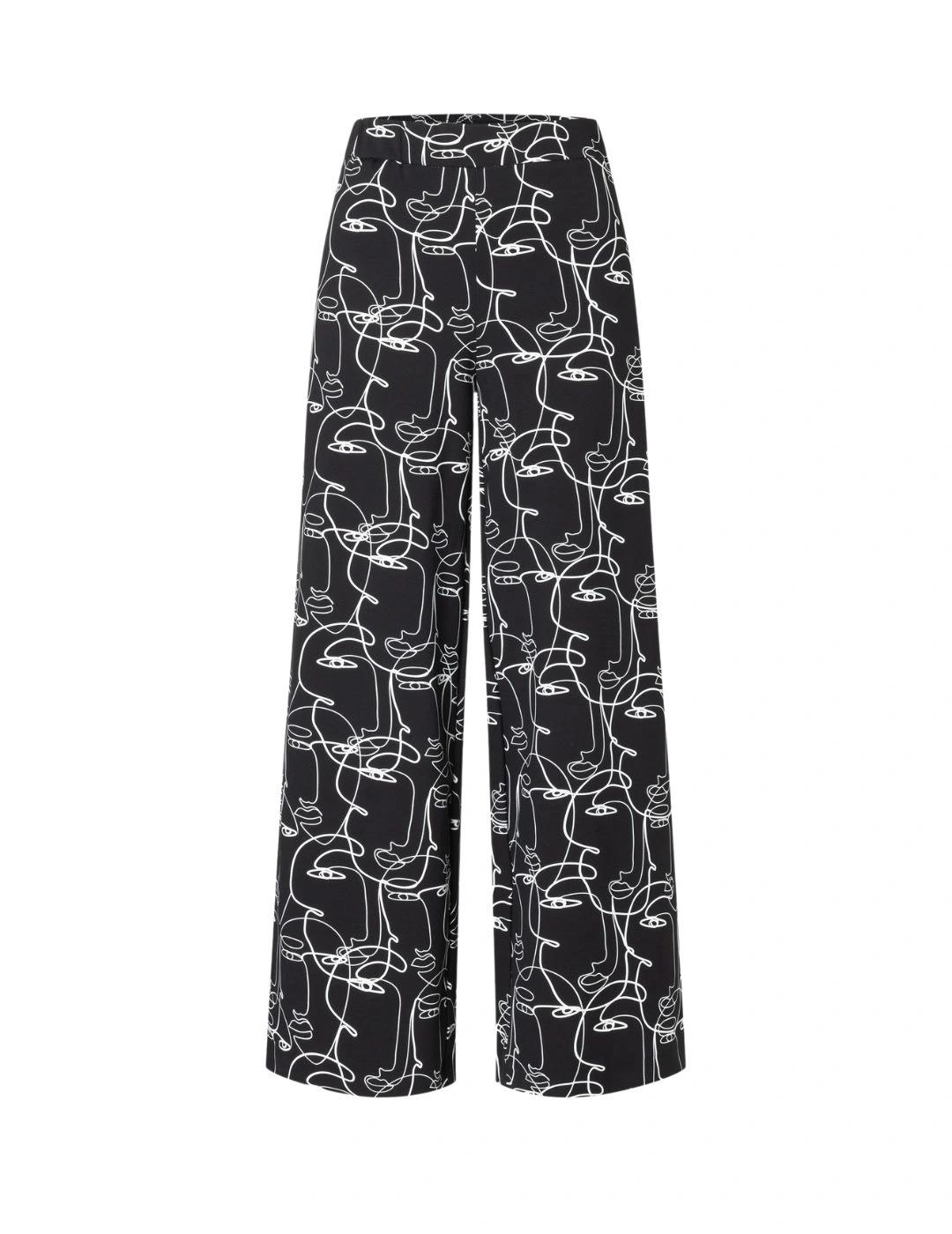 Mac Pantalones Faye Abstract Face Print