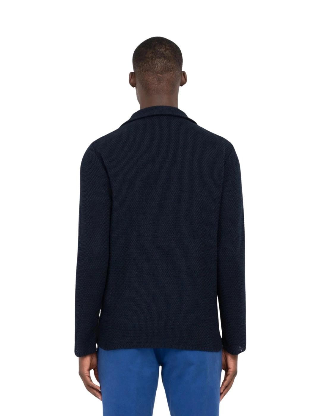 Manuel Ritz Americana de punto Azul marino